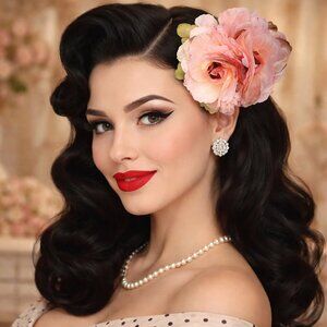 Pink Flower Hair Clip or Pin Cottagecore Pin Up Vintage Inspired Retro - Hey Viv